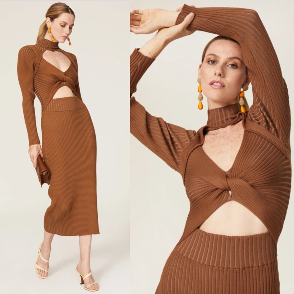 AMUR Guadalupe Cutout Knit Dress in Size Medium